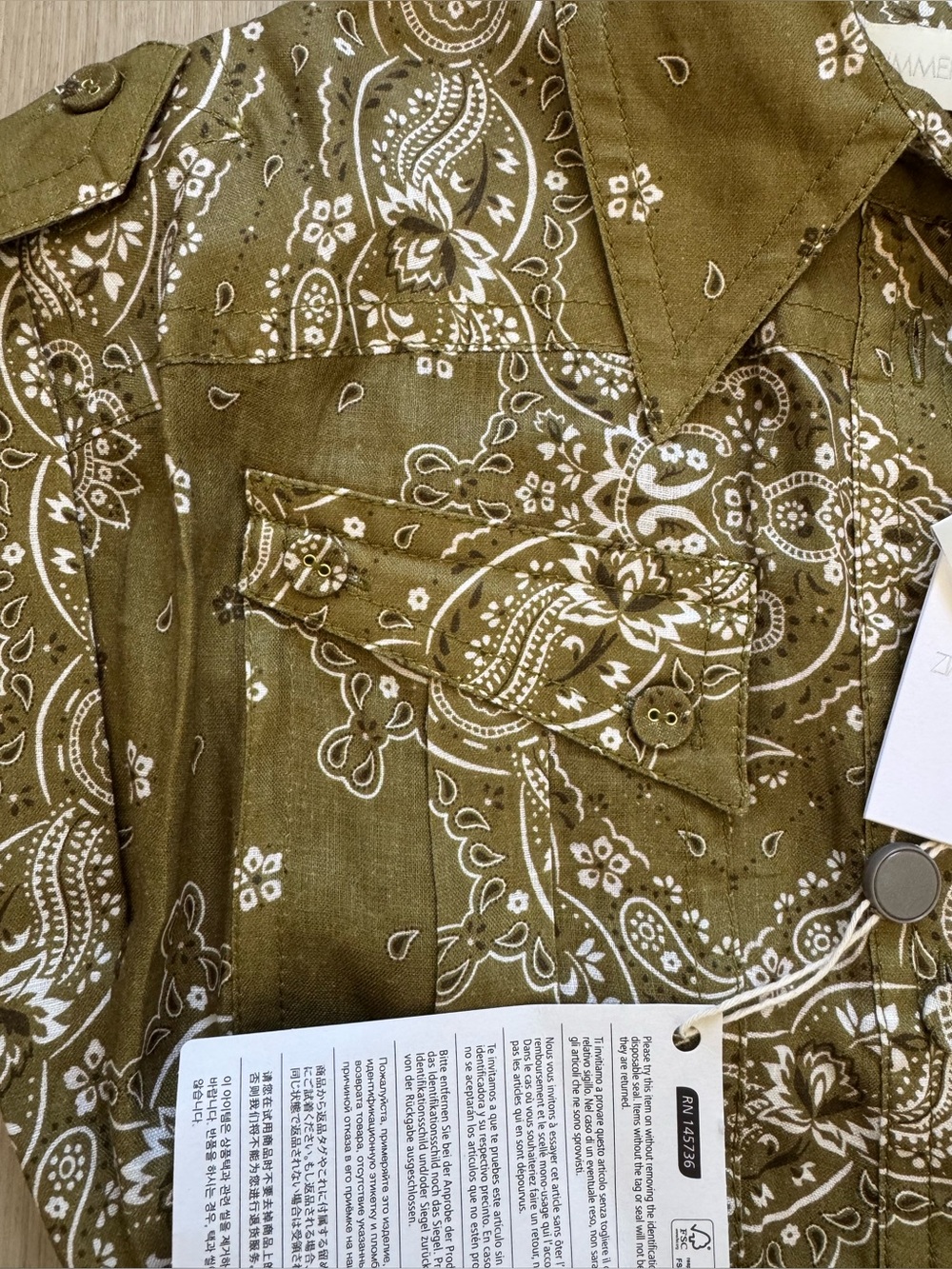 NWT ZIMMERMANN Violet Bandana Khaki Play Suit Tie-Waist Romper Size AUS 0 US 4 - Picture 8 of 16